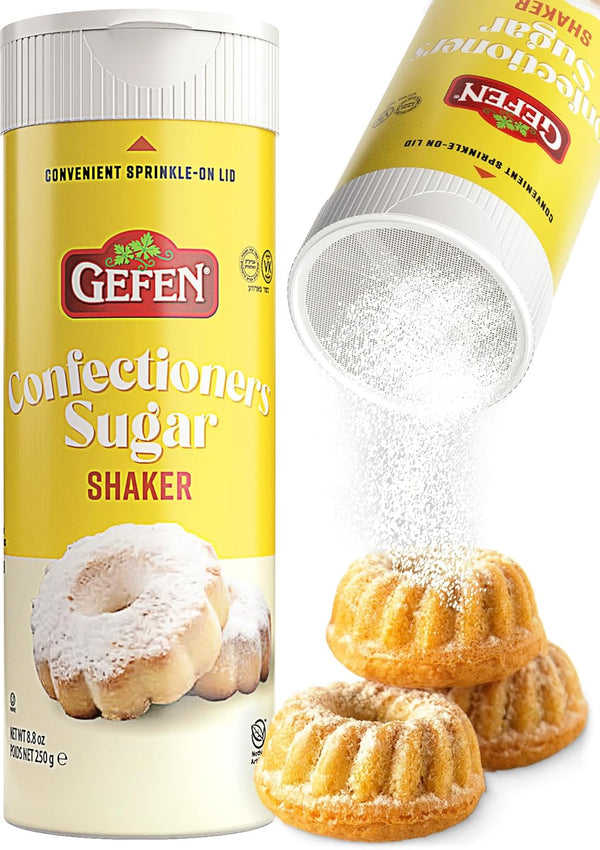 Gefen Confectioners Sugar Shaker, 8.8oz | Powdered Sugar Duster | Corn Free