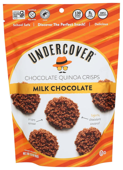 Undercover Chocolate Co Milk Chocolate Quinoa Crisps, 3 OZ