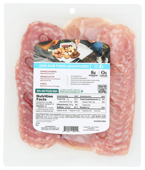 4.5 Creminelli, Italian Selection Sliced Tray, Ounce