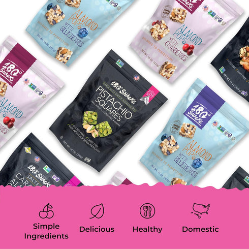 180 15 oz Snacks Salted Caramel Almond Cashew with Himalayan Salt - Delicious, Bite-Size Healthy Snacks - Non GMO