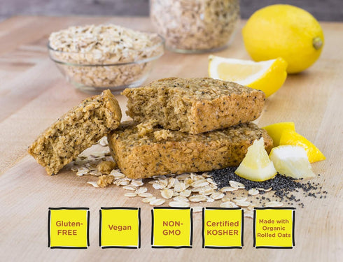(12 Bobo's Lemon Poppyseed Oat Bars, Simple Ingredients, Whole Grain Oats, Plant Based, Gluten Free Breakfast Bars
