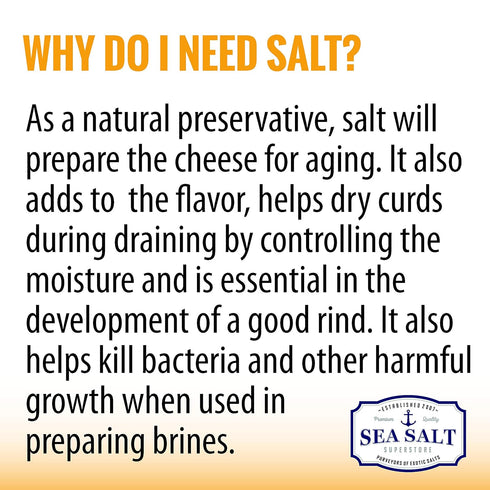 5 lb Fine Sea Salt for Homemade Cheese Making, Gluten-Free and Non-Iodized Kosher Cheese Kit Essential Salt, Bag