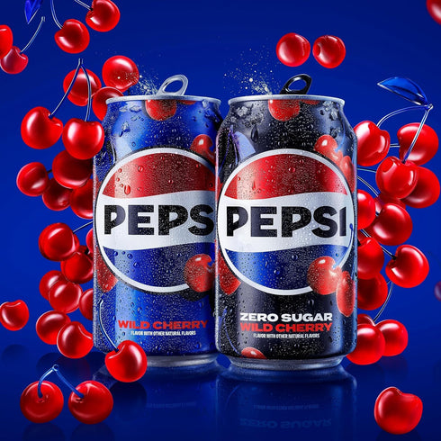 12 Oz (Pack 12) Pepsi Cola Soda, Wild Cherry, Fl Cans