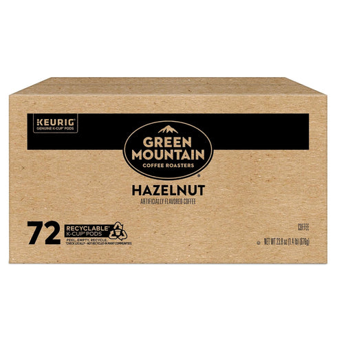 72 Count Green Mountain Coffee Roasters Hazelnut Keurig Single-Serve K-Cup pods, Light Roast Coffee
