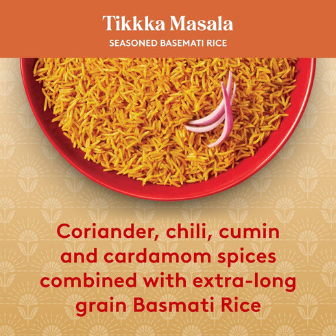 8.5 oz (Pack 6) Royal Tikka Masala Basmati Rice - Ready to Heat Rice - Microwavable Pouch
