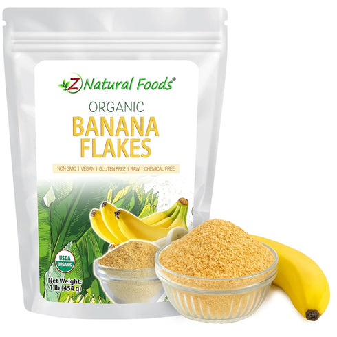 Z Natural Foods Organic Banana Flakes - Crisp Ripe Bananas for Potassium