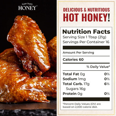 Super Duper Honey Truffle Hot Honey, Sweet & Spicy, Infused with Red Cayenne Peppers, 10 oz Squeeze Bottle