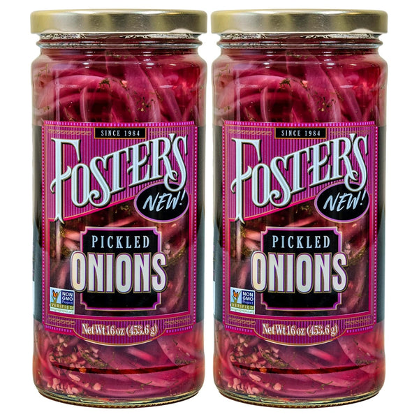 Foster's Pickled Red Onions in a Jar, 16oz, 2 Pack, Traditional Vegetables