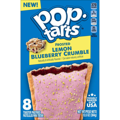 (96 Pop-Tarts Toaster Pastries, Breakfast Foods, Kids Snacks, Frosted Lemon Blueberry Crumble Pop-Tarts)