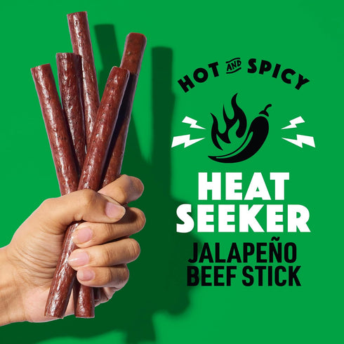 (Pack 12) 1 oz 9 Lorissa's Kitchen Heat Seeker Jalapeno Beef Sticks - of Meat Sticks - Ready to Eat Protein Snacks