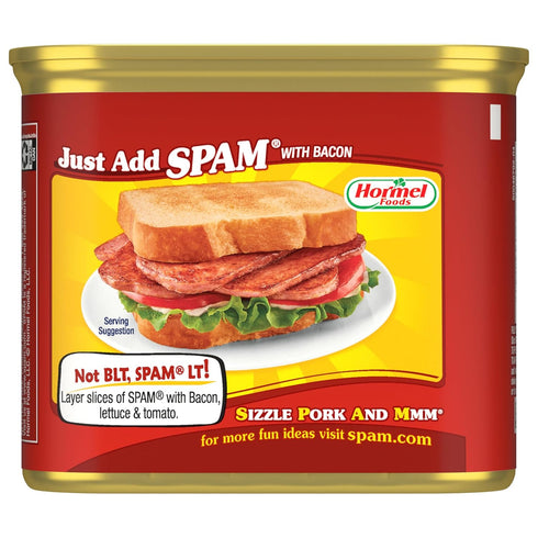 7 12 oz (Pack 12) SPAM with Real HORMEL Bacon, g protein