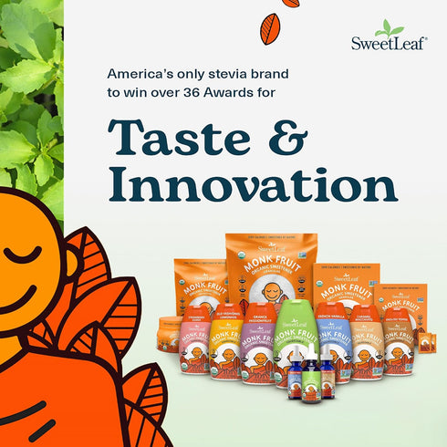 SweetLeaf Organic Monk Fruit Sweetener - Granular, Keto Friendly Natural Sugar Substitute, 80 Individual Packets