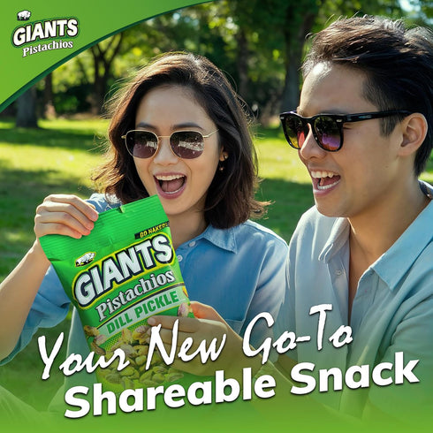 Packs, 3 oz (Pack 2) GIANTS Go Naked Dill Pickle Pistachios - Shelled Pistachios, Pistachio Nuts, Pistachios No shell
