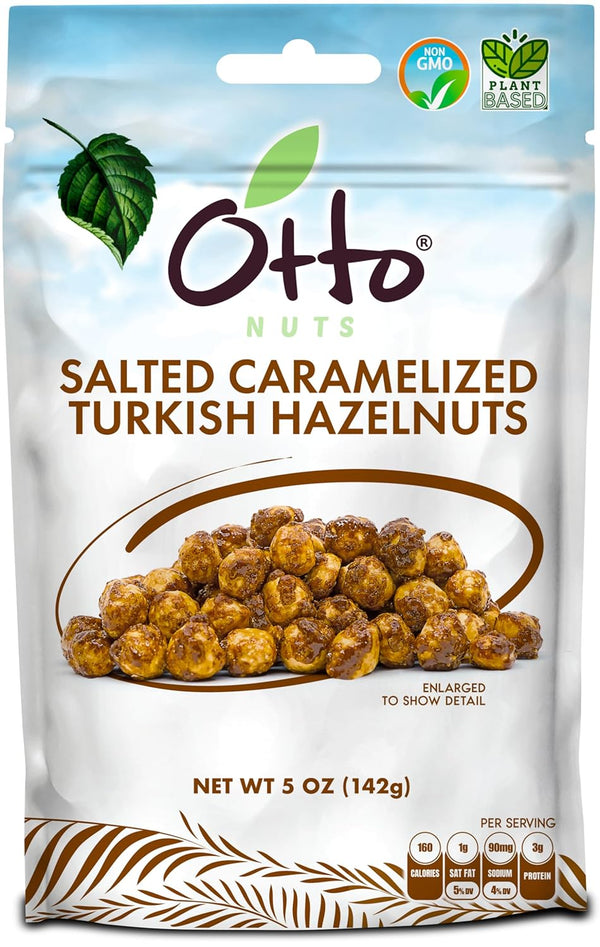 Otto Nuts - Salted Caramelized Turkish Hazelnuts, Non-GMO Naturally Vegan Snack, Good