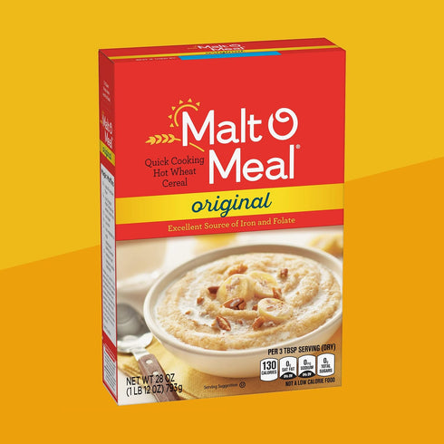 28 (Pack 4) Malt-O-Meal, Original Malt-O-Meal Hot Breakfast Cereal, Quick Cooking, Ounce Box