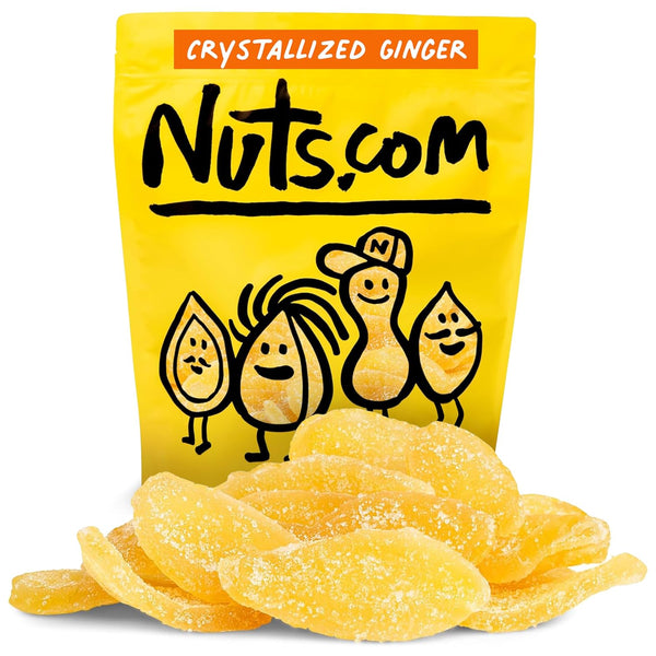 Nuts.com Crystallized Ginger Pieces - Premium Crystallized Ginger Slices - Spicy &