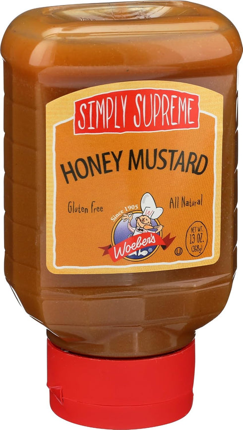 Woeber's 13 (Pack 6) Simply Supreme Honey Mustard, All Natural, Kosher, Gluten Free, Ounce