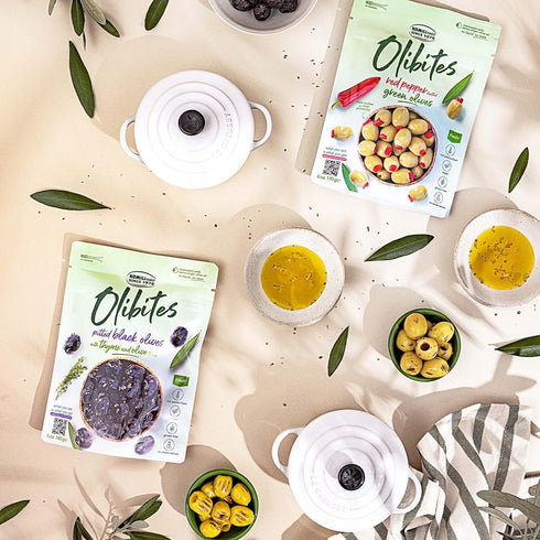 (5 oz, Olibites Pitted Black Olives - Fresh Olives Marinated in Extra Virgin Olive Oil Pitted Black)