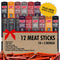 Jerky.com 12-Pack Meat Stick Variety Pack - Includes Bonus Pepper Jack Turkey