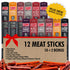 Jerky.com 12-Pack Meat Stick Variety Pack - Includes Bonus Pepper Jack Turkey