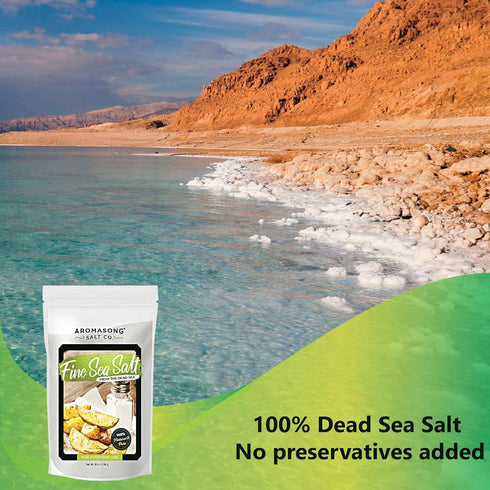 Aromasong 100% Natural Sea Salt - Fine Grain Table Salt, Large Bulk 2.43 Lb Resealable Bag, Pure & Natural