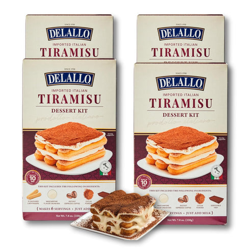 DeLallo Tiramisu Kit, No-Bake Italian Dessert Mix, Tiramisu Cake Mix with Savoiardi