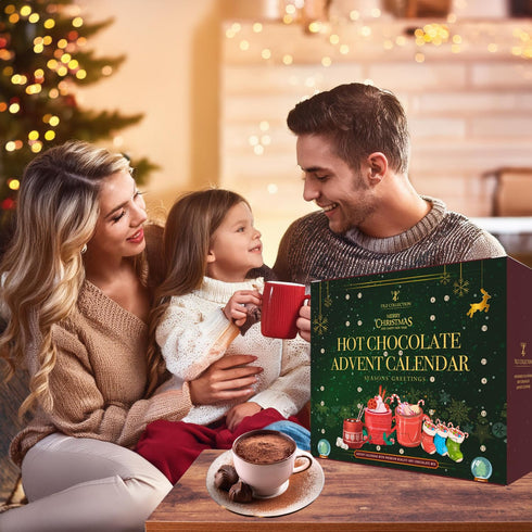 2025 24 Set Hot Chocolate Advent Calendar - Gourmet Luxury Hot Chocolate Selection Variety Flavours - Food Advent