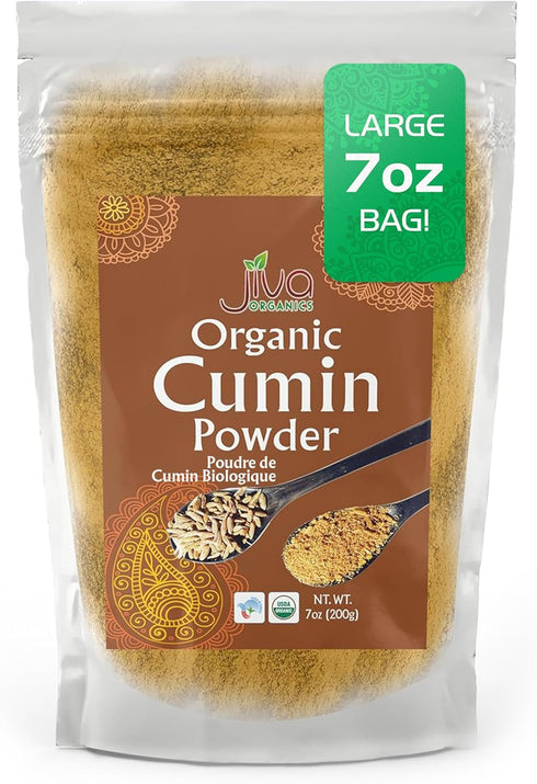 Jiva Organics Organic Ground Cumin Powder, 7 ounce - 100% Pure & Non-GMO