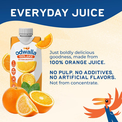 100% 16 oz (12 Pack) Odwalla Pure Orange Juice No Pulp Hand-Picked OJ Juice - Vitamin C - No Sugar Added, No Artificial