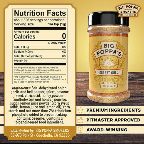 Big Poppa's BBQ Essential Seasoning Bundle Sweet Money, Double Secret & Desert Gold | All-Purpose Rubs for Grilling
