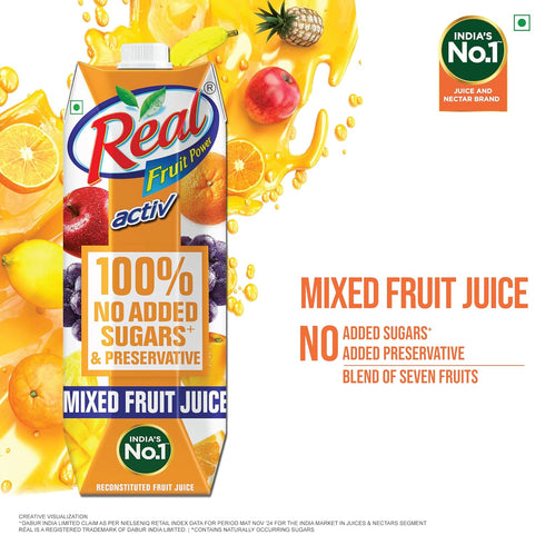 Dabur 1l Real Activ Mixed Fruit Juice