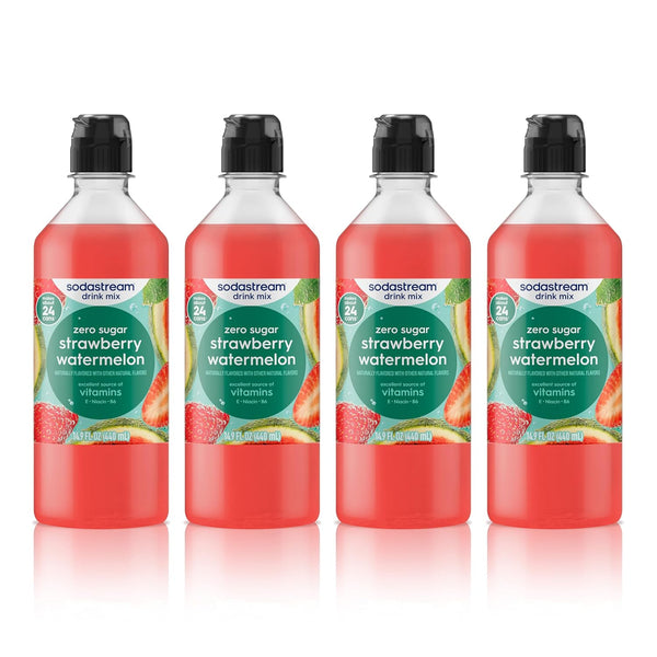 SodaStream Zero Strawberry Watermelon Drink Mix, New Pour Bottle 14.9 Fl Oz