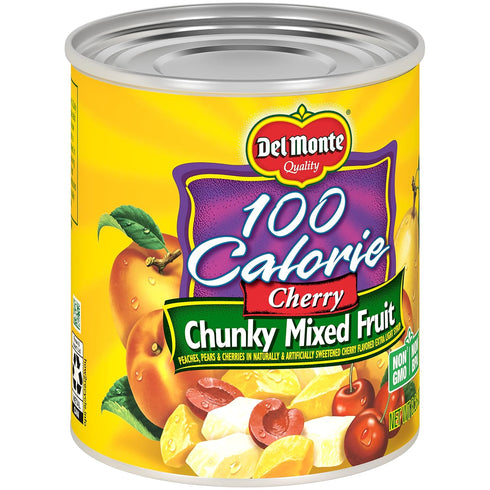 8.25 (Pack 12) Del Monte Canned Cherry Chunky Fruit Cocktail in Light Syrup, Ounce