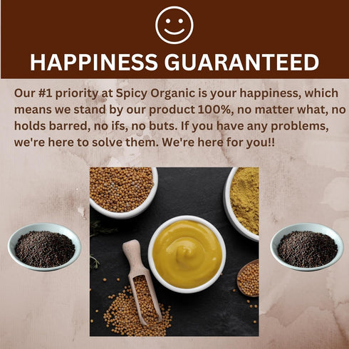 SPICY ORGANIC Indian Black Mustard Seeds, 4 oz, Whole Pure Natural Dried Mustard Seed for Cooking & Seasoning
