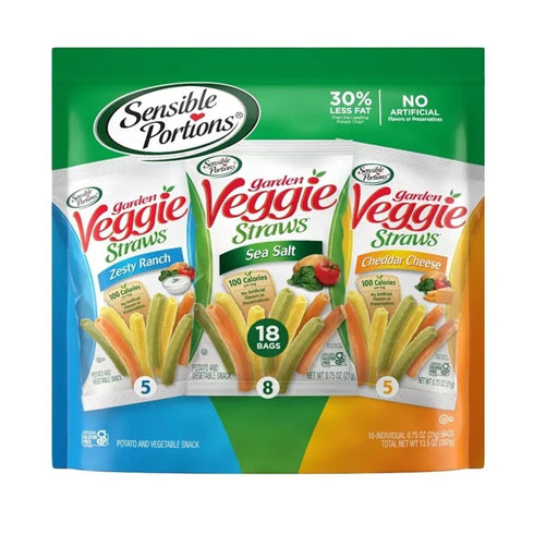 Sensible Portions Garden Veggie Snacks - Veggie Straws Variety Pack, 18ct Polybag