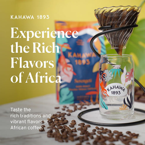 1893 24 Oz Kahawa Whole Bean Coffee Dark Roast Serengeti Blend - As Seen on Shark Tank, Low Acid, High Antioxidants