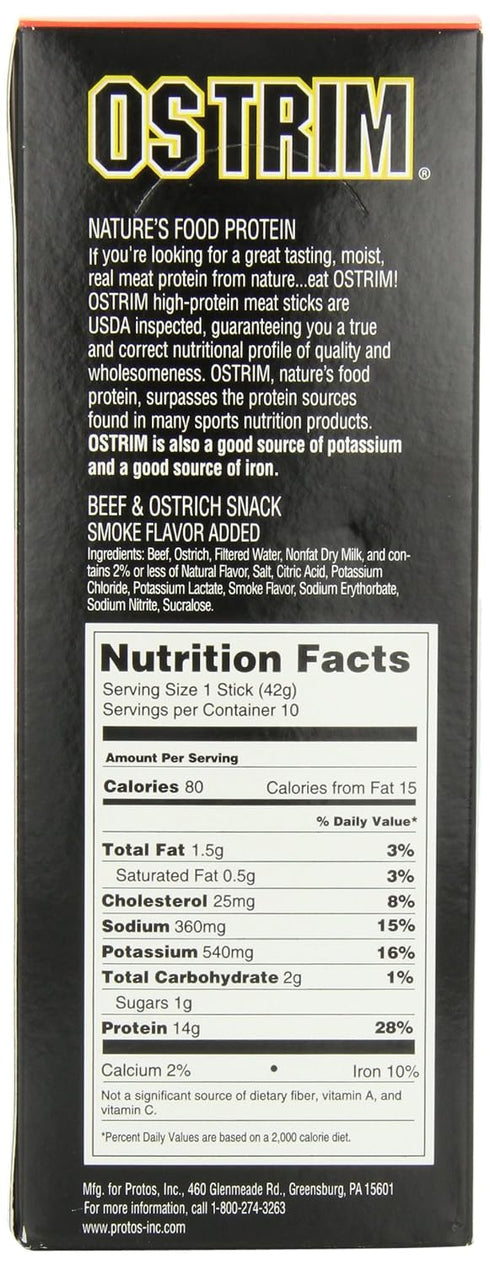 1.5 (Pack 20) Ostrim Beef & Ostrich Snack Stick, Barbecue - Ounce