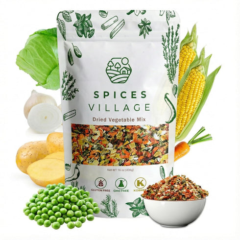 SPICES VILLAGE Vegetable Soup Mix, Ramen Toppings, Mixed Vegetables Flakes, 16 oz,