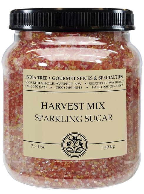India Tree Harvest Mix Sparkling Sugar Canister, Shimmery Sugar Sprinkles for Baking and Decorating