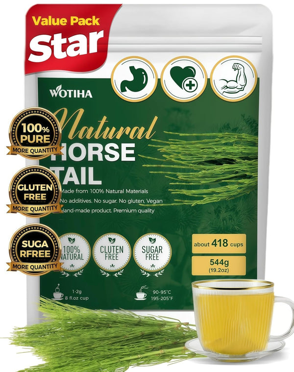 WOTIHA Dried Horsetail Herb - 19.2oz Natural Silica for Hair, Skin & Nails