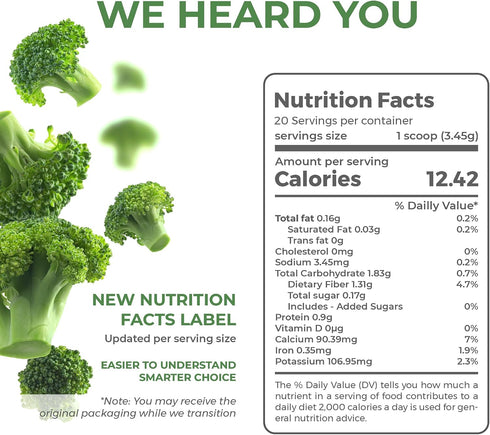 100% 2.43oz eHerbal Freeze-Dried Broccoli Powder Supergreen Food Non-GMO Rich in Nutrients Natural Herbal Flavoring