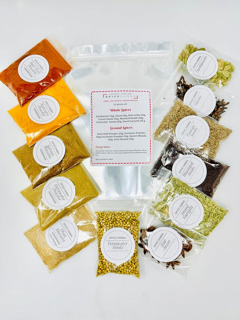 12 Set: Authentic Indian Spice Spice Assorted Spices, Herbs, and Seasonings