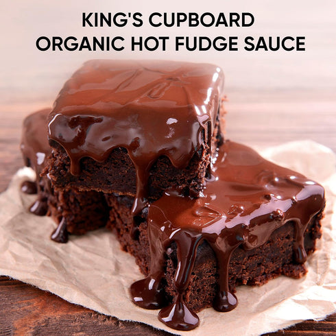 7.2 oz King's Cupboard Organic Hot Fudge Sauce - The Perfect Hot Chocolate Sauce for Topping Ice Cream & Desserts
