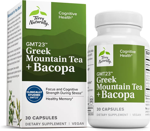 Terry Naturally GMT23 Greek Mountain Tea Plus Bacopa - Dietary Supplement for