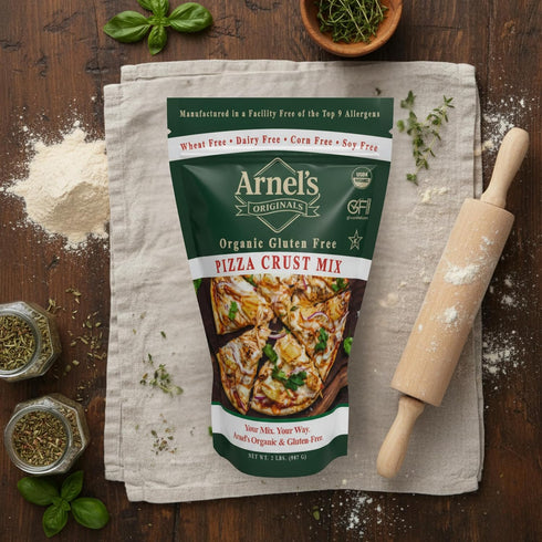ARNEL'S ORIGINALS GOOD & GLUTEN FREE 2-pounds Pizza Crust Mix, Certified Gluten free, Organic, non-GMO Verified