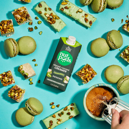 Whole30, (12-Pack) nutpods Pistachio Unsweetened Dairy-Free Creamer, Made from Almonds and Coconuts, Keto, Gluten Free