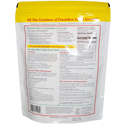 (2 Pack) 7.05 oz (200 Dandy Blend, Instant Herbal Beverage with Dandelion, Caffeine Free, g)
