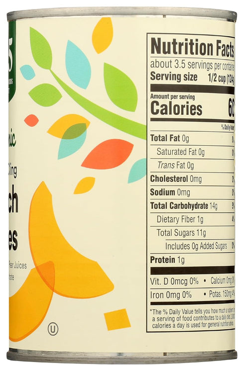 365 15 by Whole Foods Market, Organic Yellow Cling Peach Slices, Ounce
