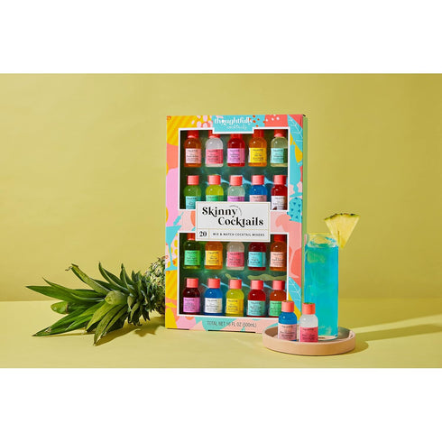 Pack 20 Thoughtfully Cocktails, Mix and Match Skinny Cocktail Mixers in Glass Bottles, Vegan and Vegetarian, Combine