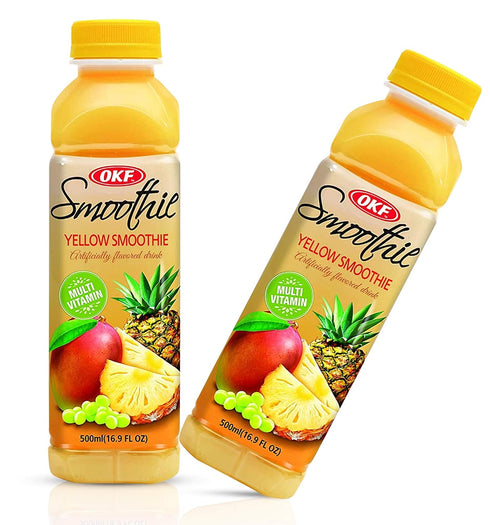 16.9 12 Pack) OKF Smoothie, Multi Vitamin Premium New Drink, Fluid Ounce (Yellow Smoothie